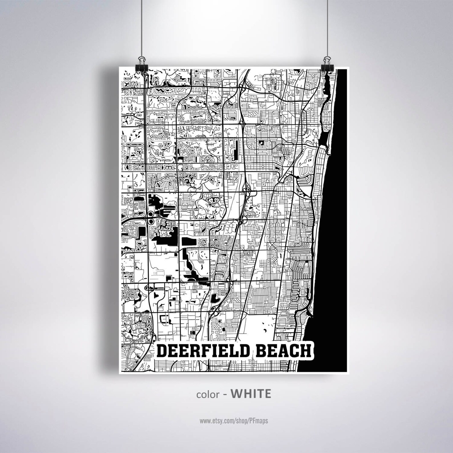 Deerfield Beach Map Print Deerfield Beach City Map Florida Etsy