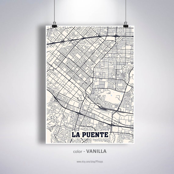 La Puente Map Print La Puente City Map California CA USA Map  Etsy