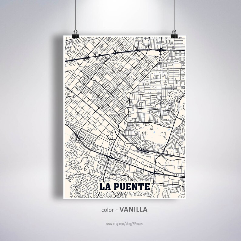 La Puente Map Print La Puente City Map California CA USA Map Etsy