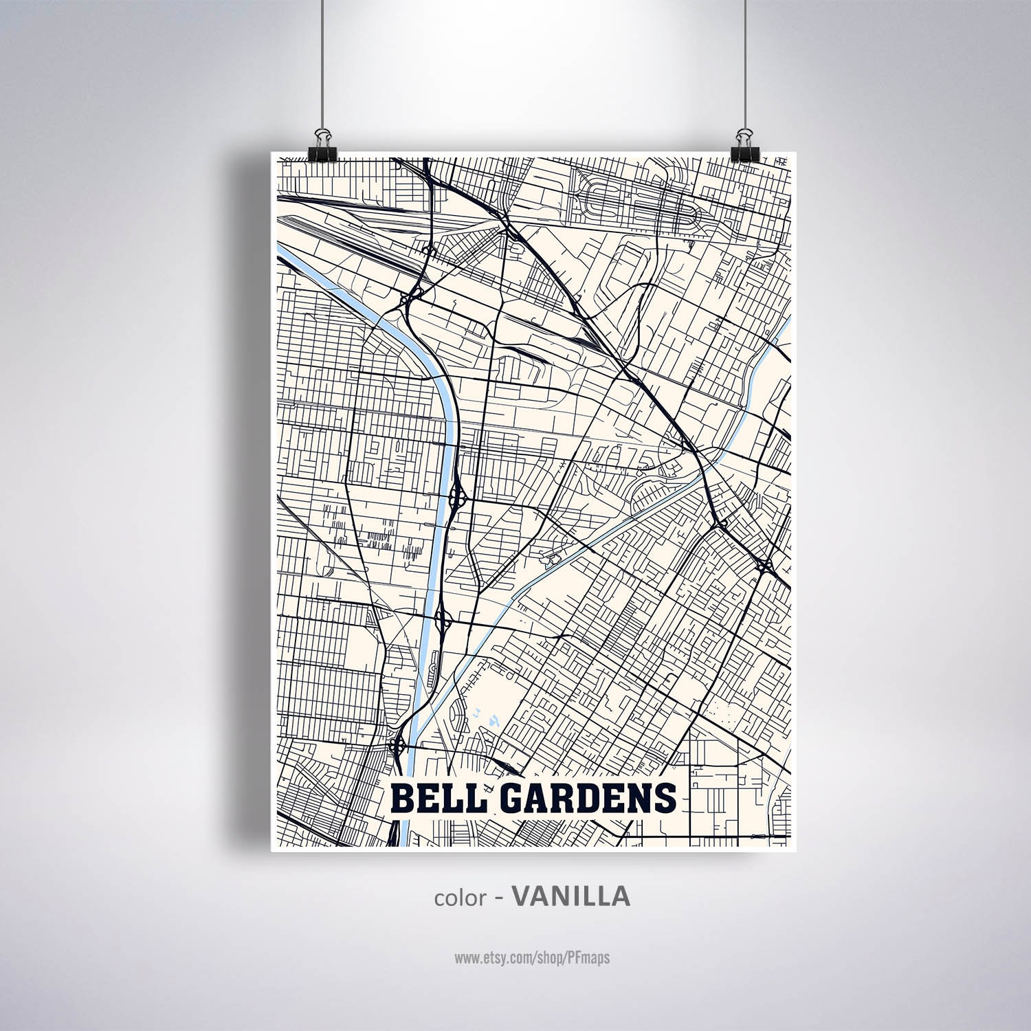 Bell Gardens Map Print Bell Gardens City Map California CA Etsy