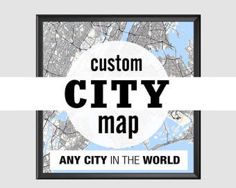 Custom City Map Poster, Personalized gift Map print, Minimal Design City Map Art, Customized Travel Poster, Any Location Modern Design map