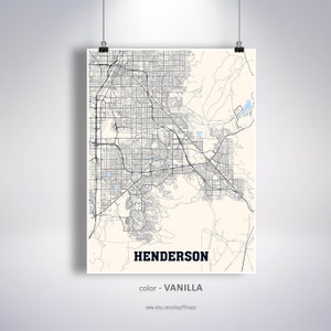 Henderson Map Print Henderson City Map Nevada NV USA Map | Etsy