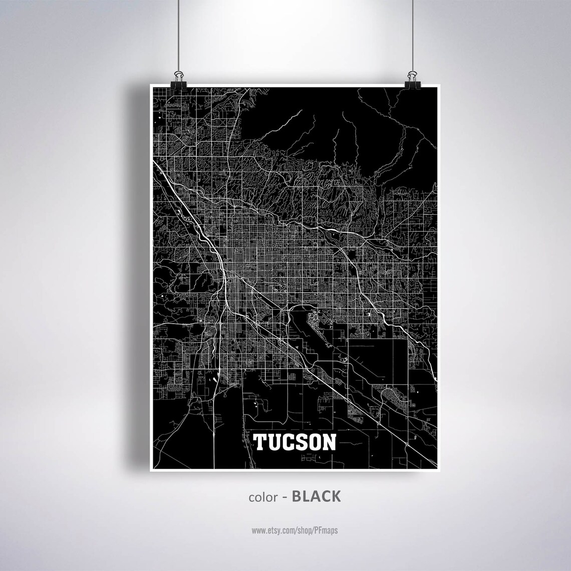 Tucson Map Print Tucson City Map Arizona AZ USA Map Poster | Etsy