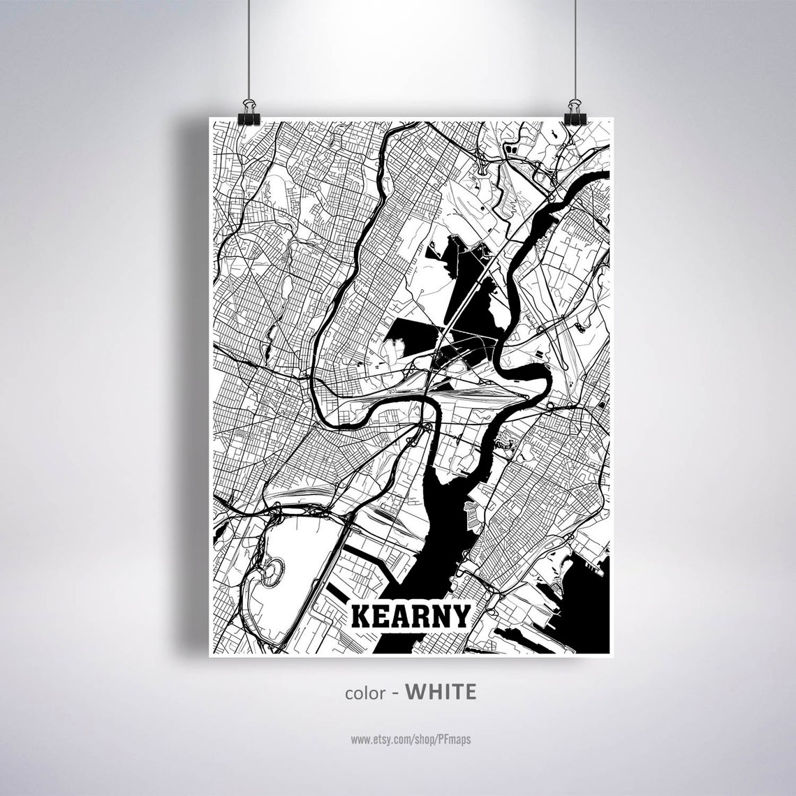 Kearny Map Print Kearny City Map New Jersey NJ USA Map Etsy