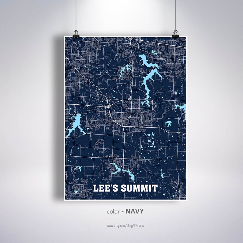 Missouri MO USA Map Poster Lee/'s Summit Map Print Lee/'s Summit City Map Lee/'s Summit Wall Art City Street Road Map