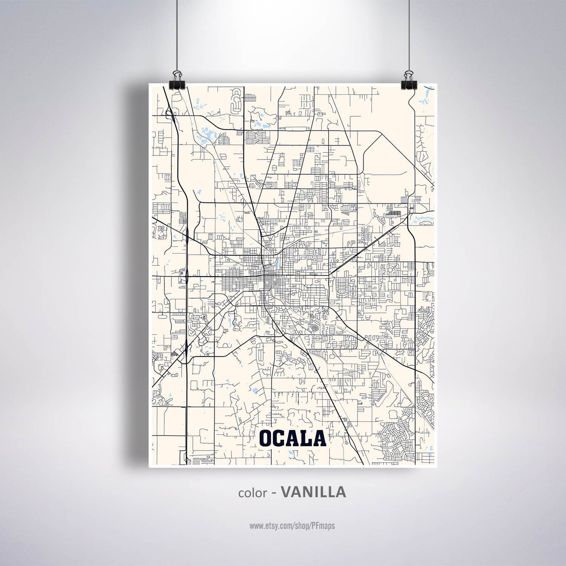 Ocala Map Print Ocala City Map Florida FL USA Map Poster Etsy