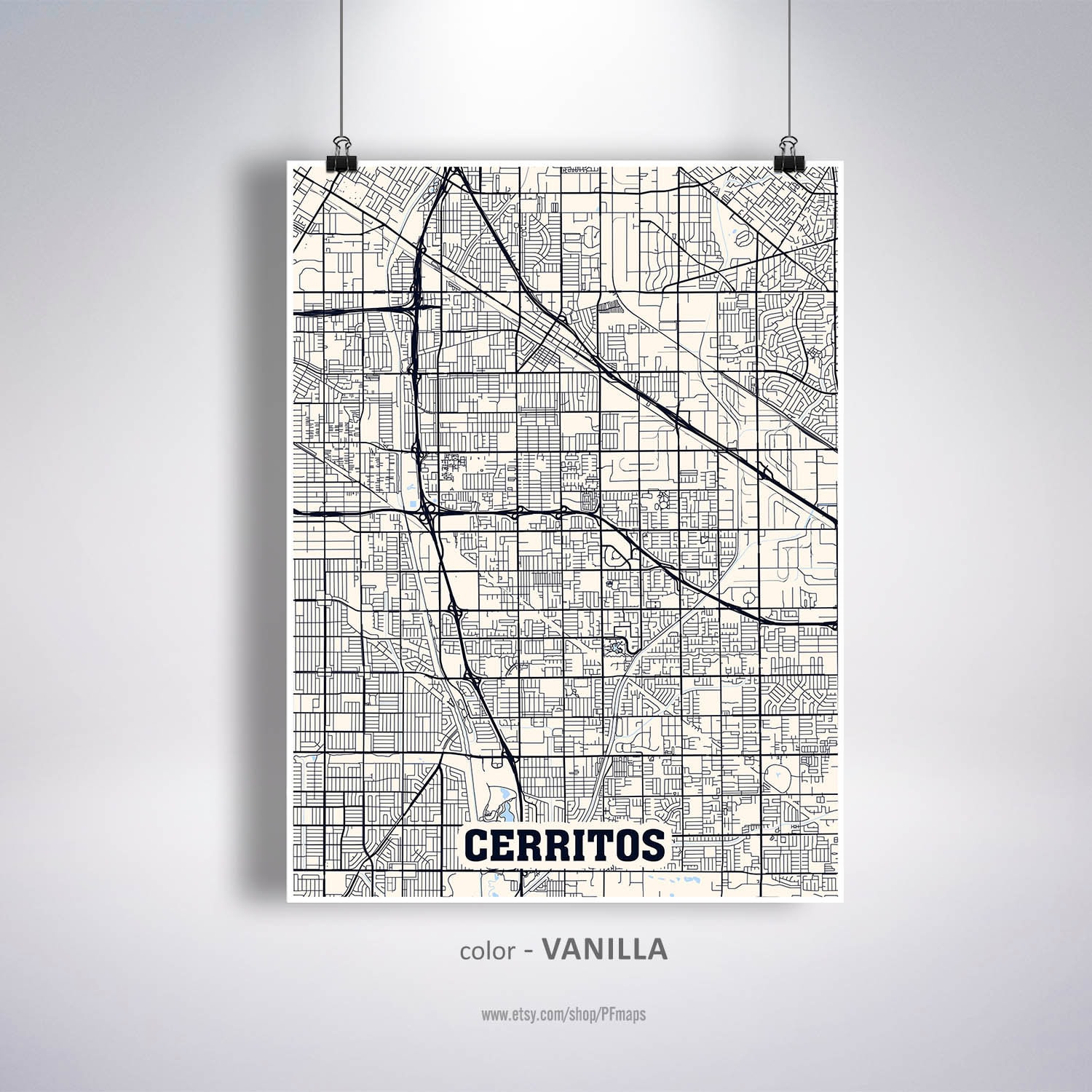 Cerritos Map Print Cerritos City Map California CA USA Map  Etsy