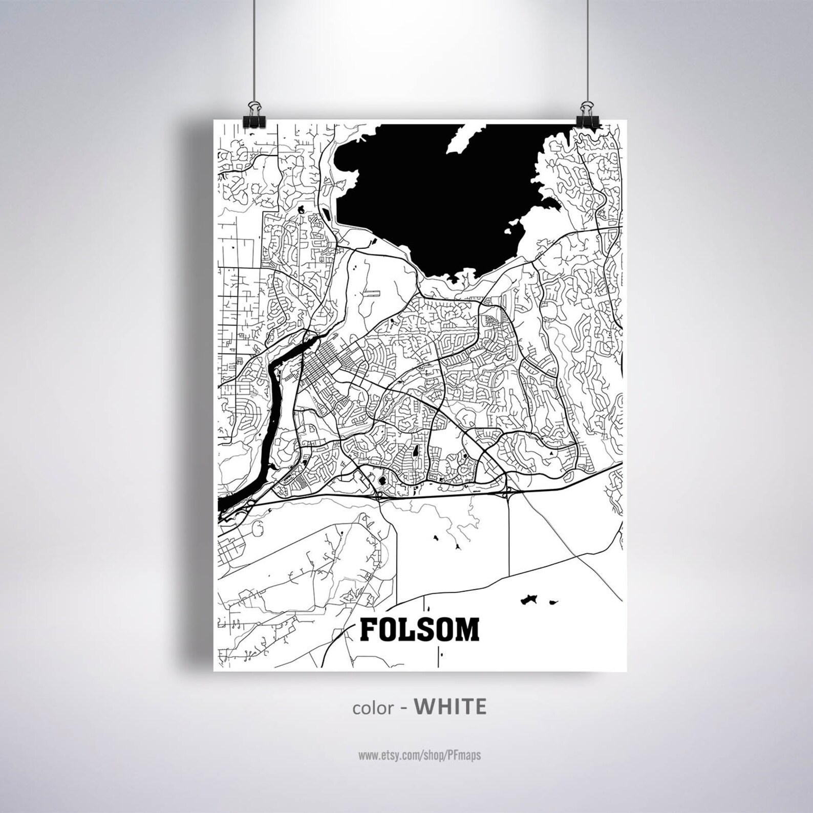 Folsom Map Print Folsom City Map California CA USA Map Etsy
