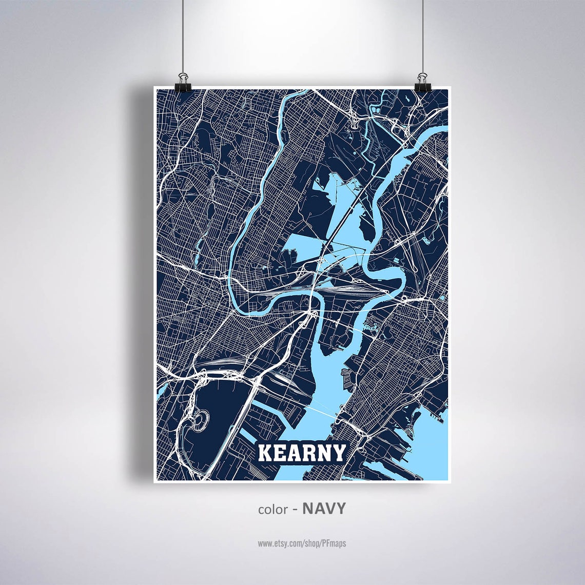 Kearny Map Print Kearny City Map New Jersey NJ USA Map Etsy