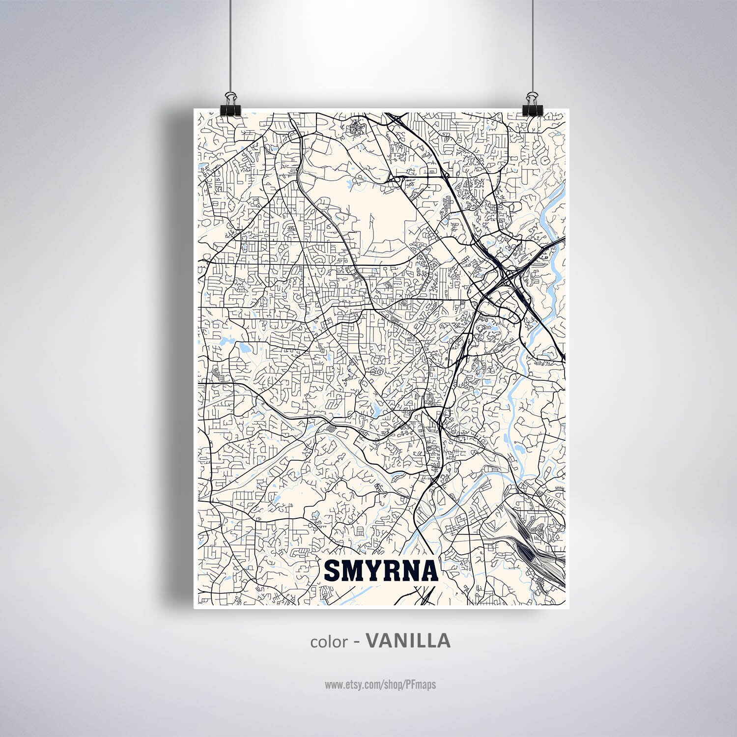 Smyrna Map Print Smyrna City Map Georgia GA USA Map Poster | Etsy