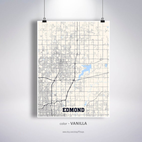 Edmond Map Print Edmond City Map Oklahoma OK USA Map Poster Etsy