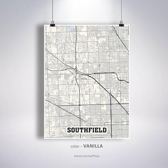 Southfield Michigan Wall Map Basic Style By Marketmap vrogue.co