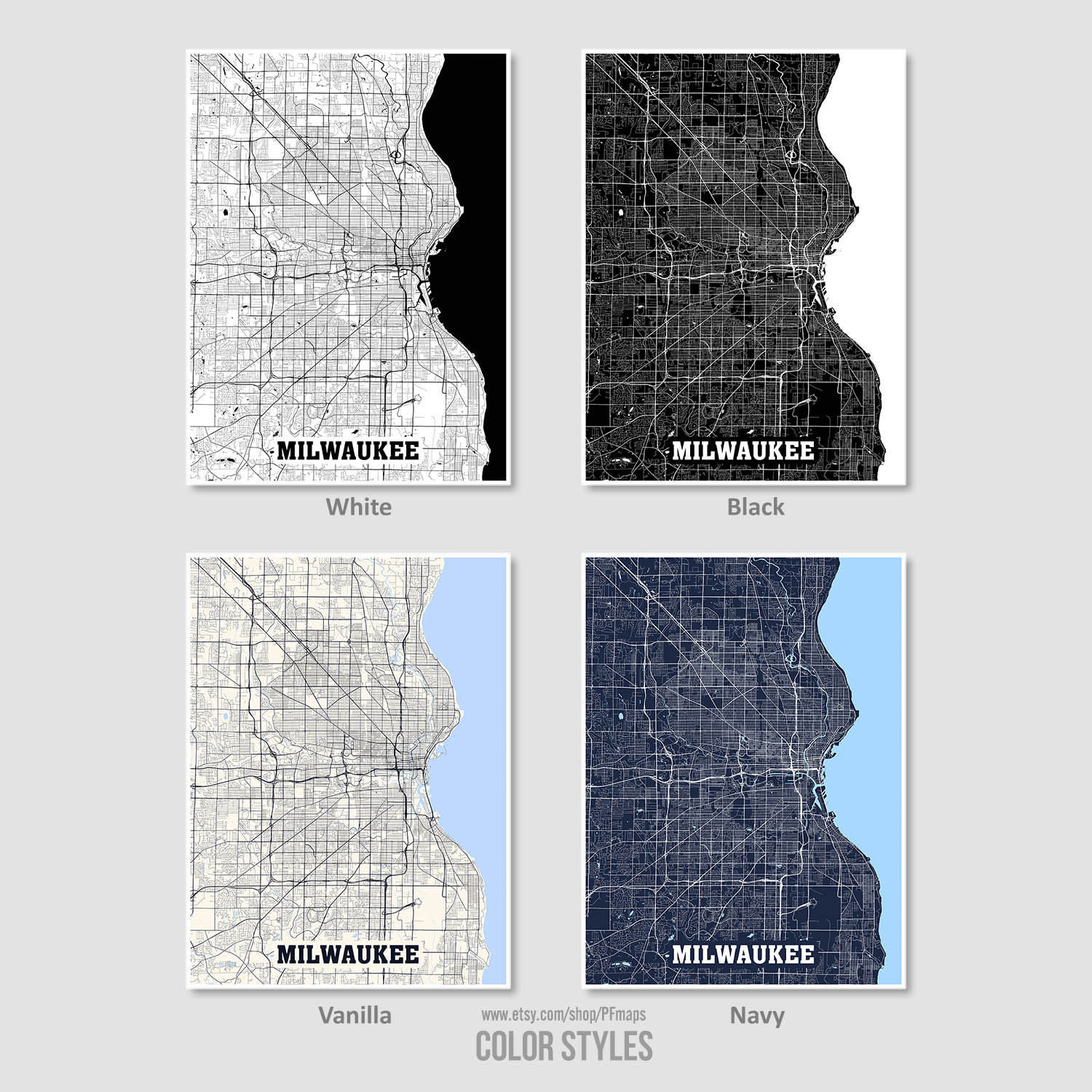 Milwaukee Map Print Milwaukee City Map Wisconsin WI USA Map | Etsy