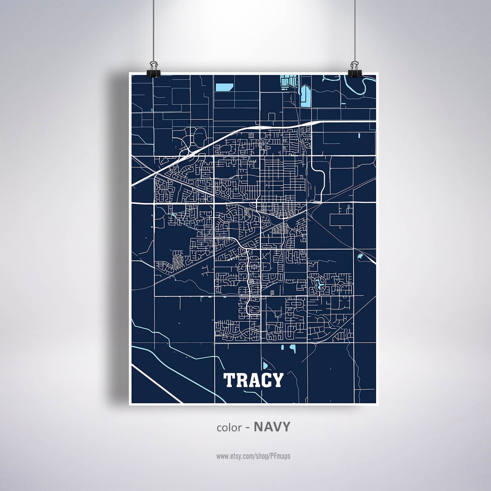 Tracy Map Print Tracy City Map California CA USA Map Poster Etsy