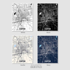Canton Map Print Canton City Map Ohio OH USA Map Poster | Etsy