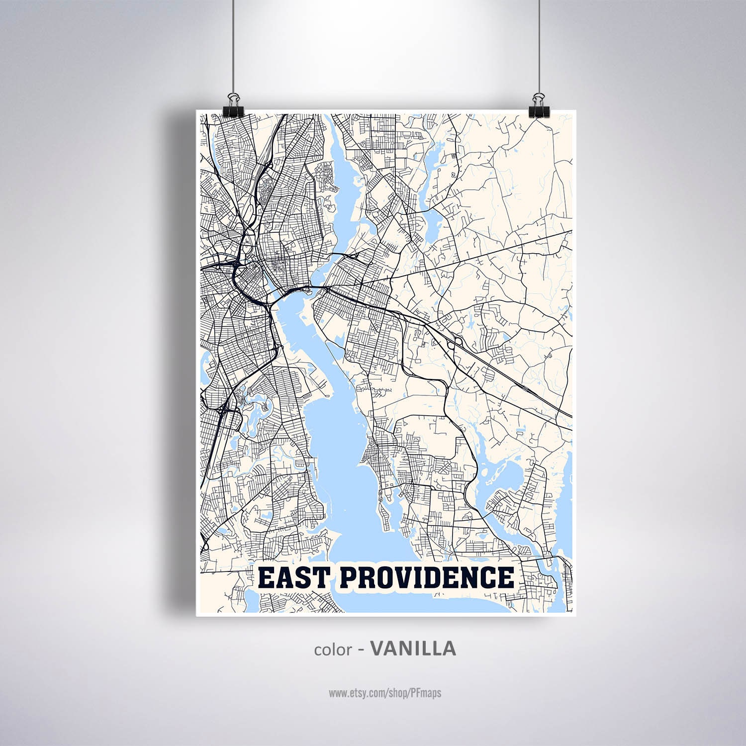 East Providence Map Print East Providence City Map Rhode Etsy