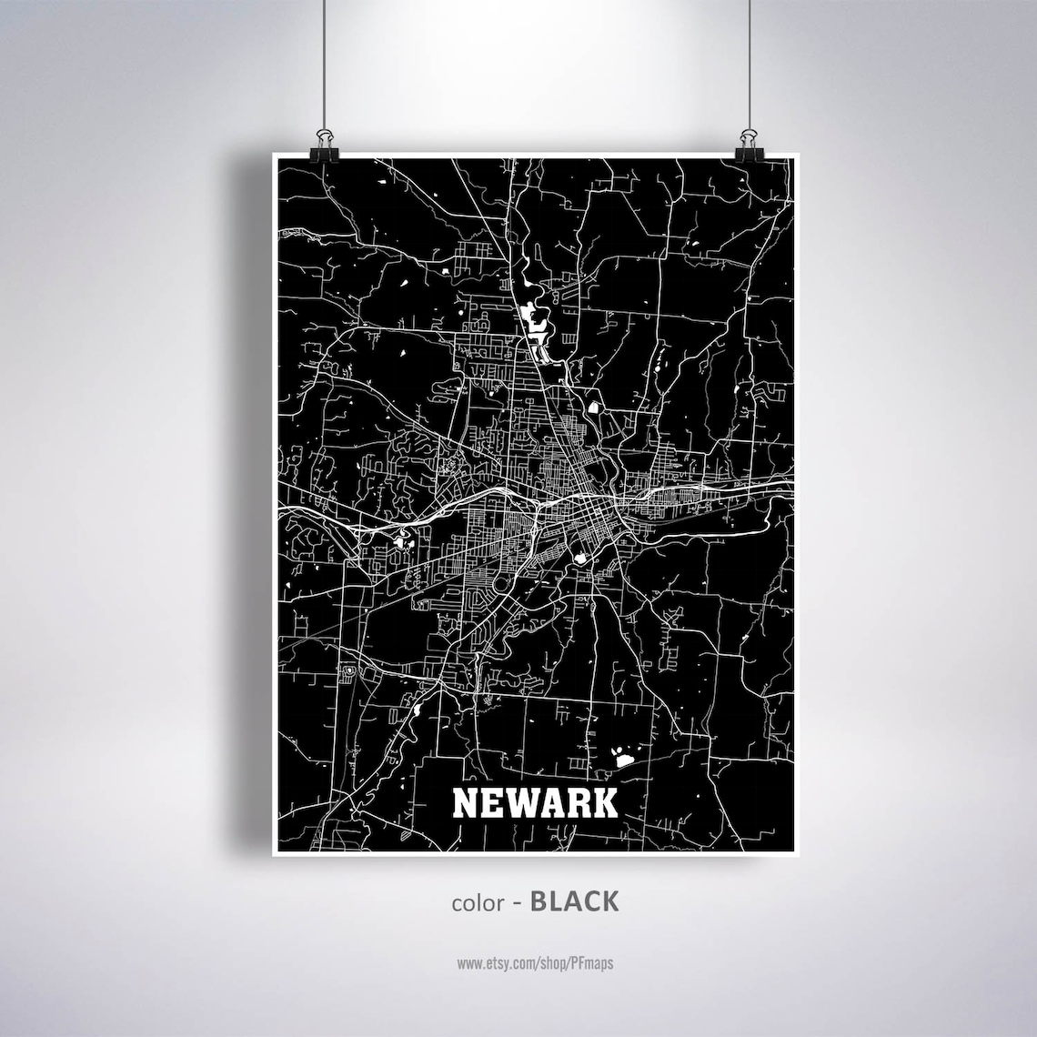 Newark Map Print Newark City Map Ohio OH USA Map Poster - Etsy