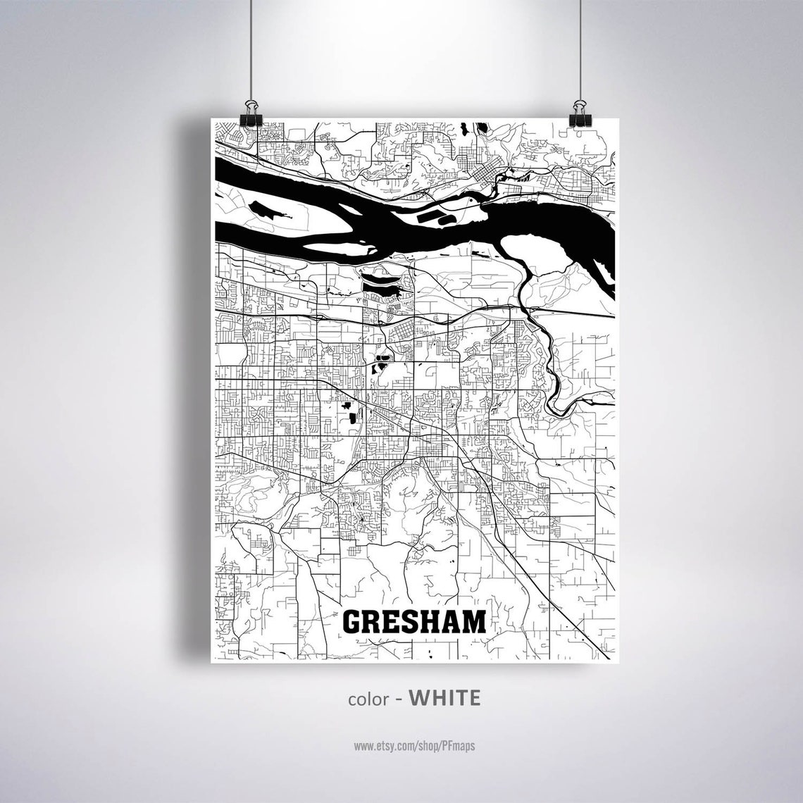 Gresham Map Print Gresham City Map Oregon OR USA Map Poster Etsy