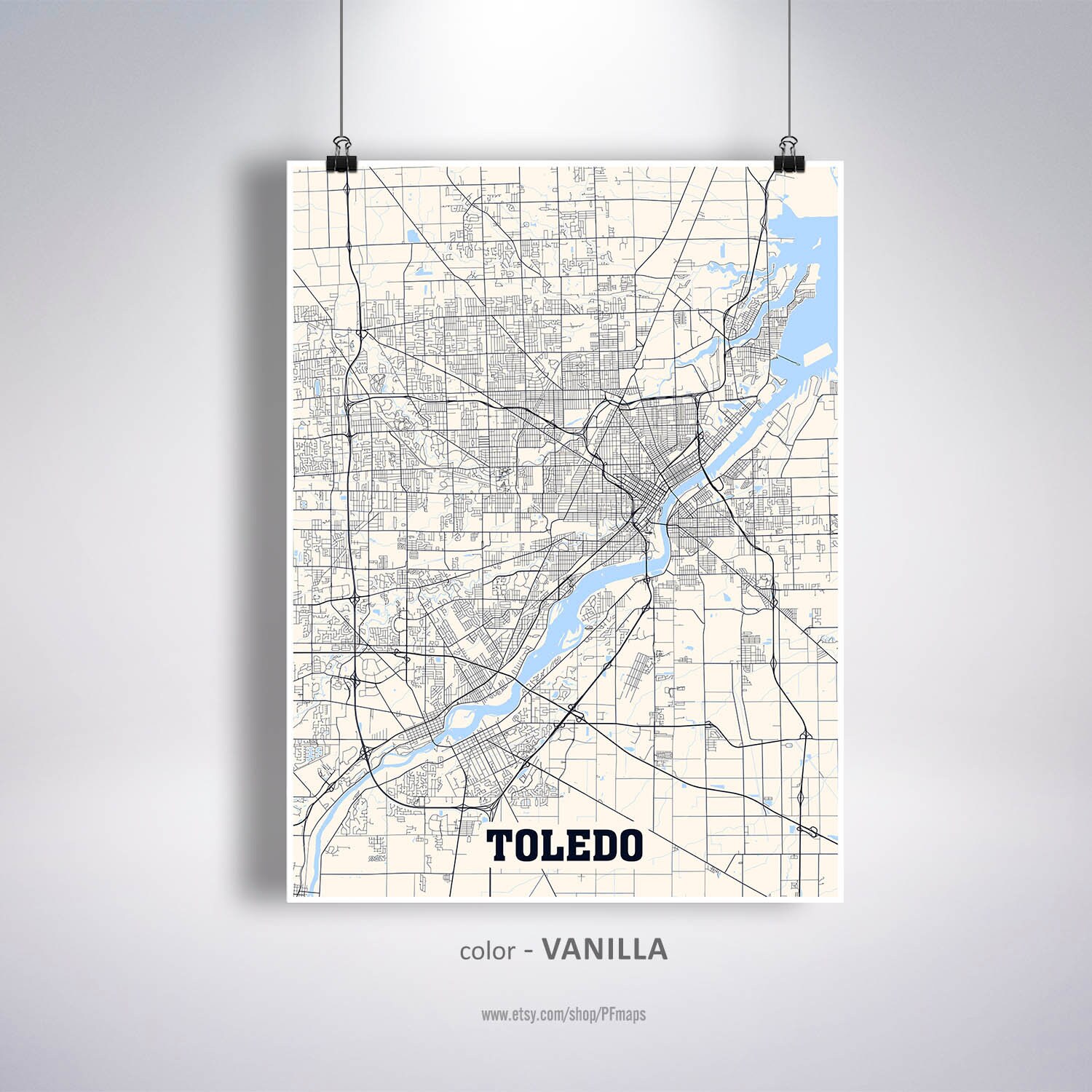 City Of Toledo Map Toledo Map Print Toledo City Map Ohio Oh Usa Map Poster | Etsy