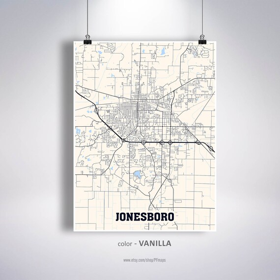 Jonesboro Map Print Jonesboro City Map Arkansas AR USA Map Etsy