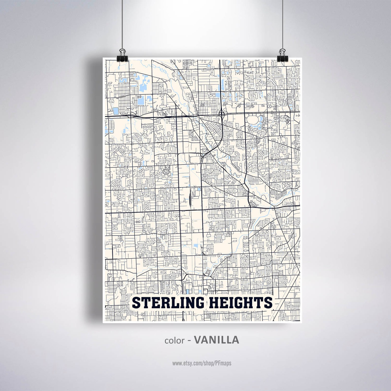 Sterling Heights Map Print Sterling Heights City Map Etsy