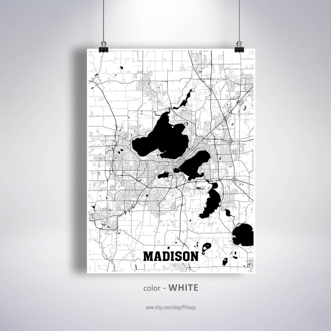 Madison Map Print Madison City Map Wisconsin WI USA Map | Etsy