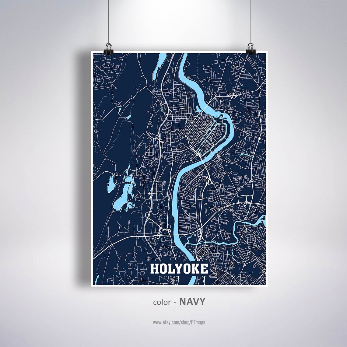 Holyoke Map Print Holyoke City Map Massachusetts MA USA Map Etsy