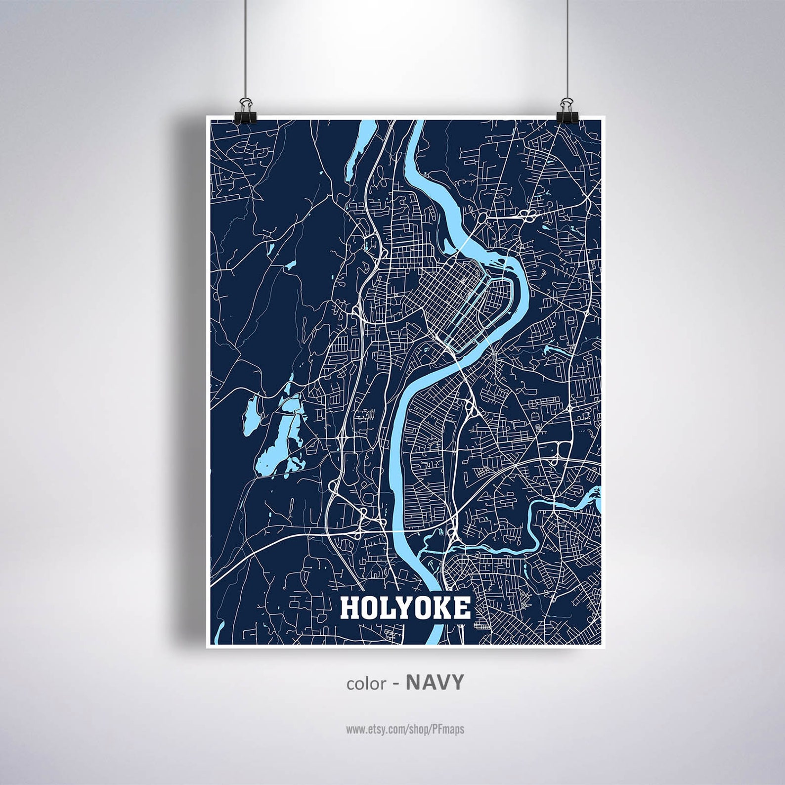 Holyoke Map Print Holyoke City Map Massachusetts MA USA Map Etsy