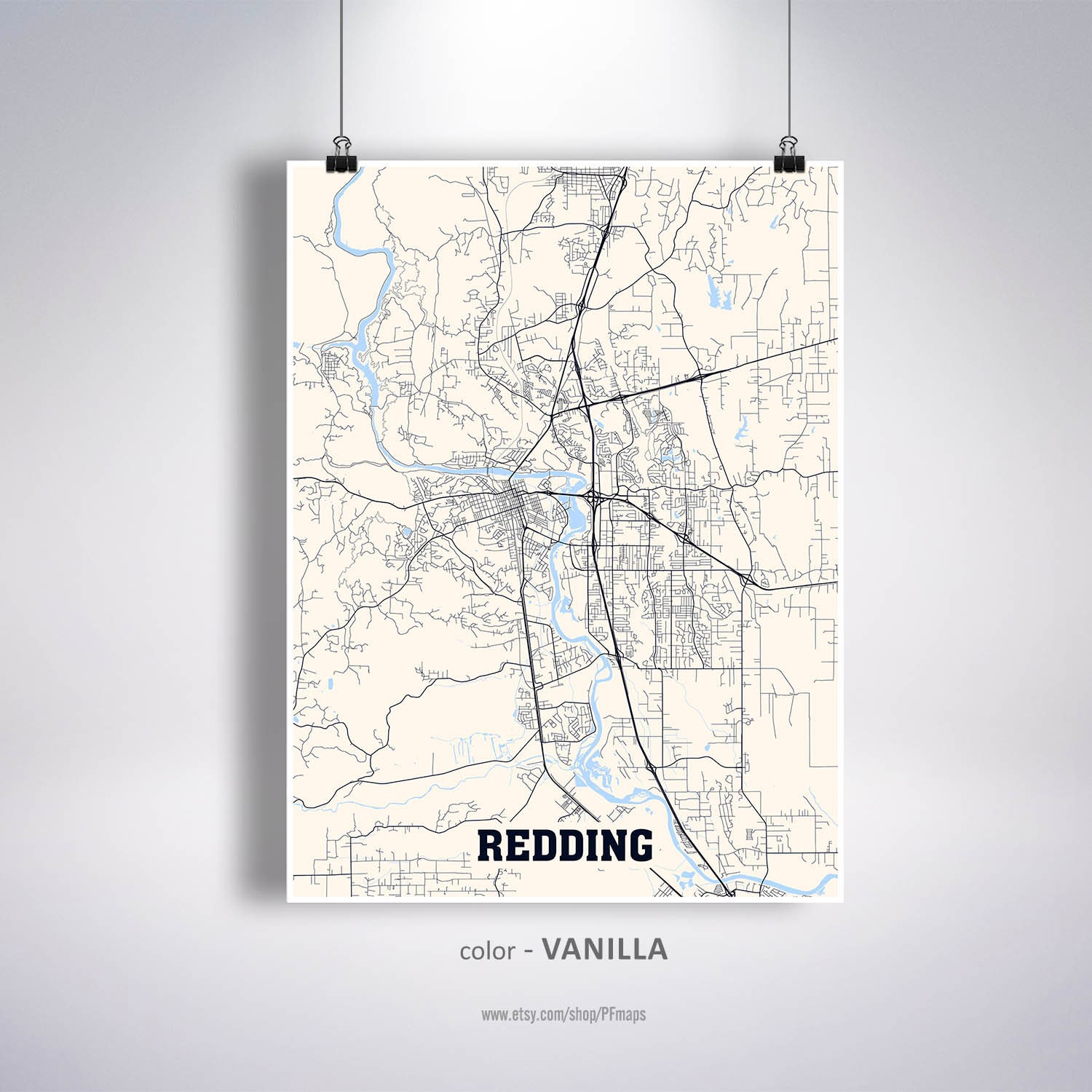 City Of Redding Map Redding Map Print Redding City Map California Ca Usa Map | Etsy