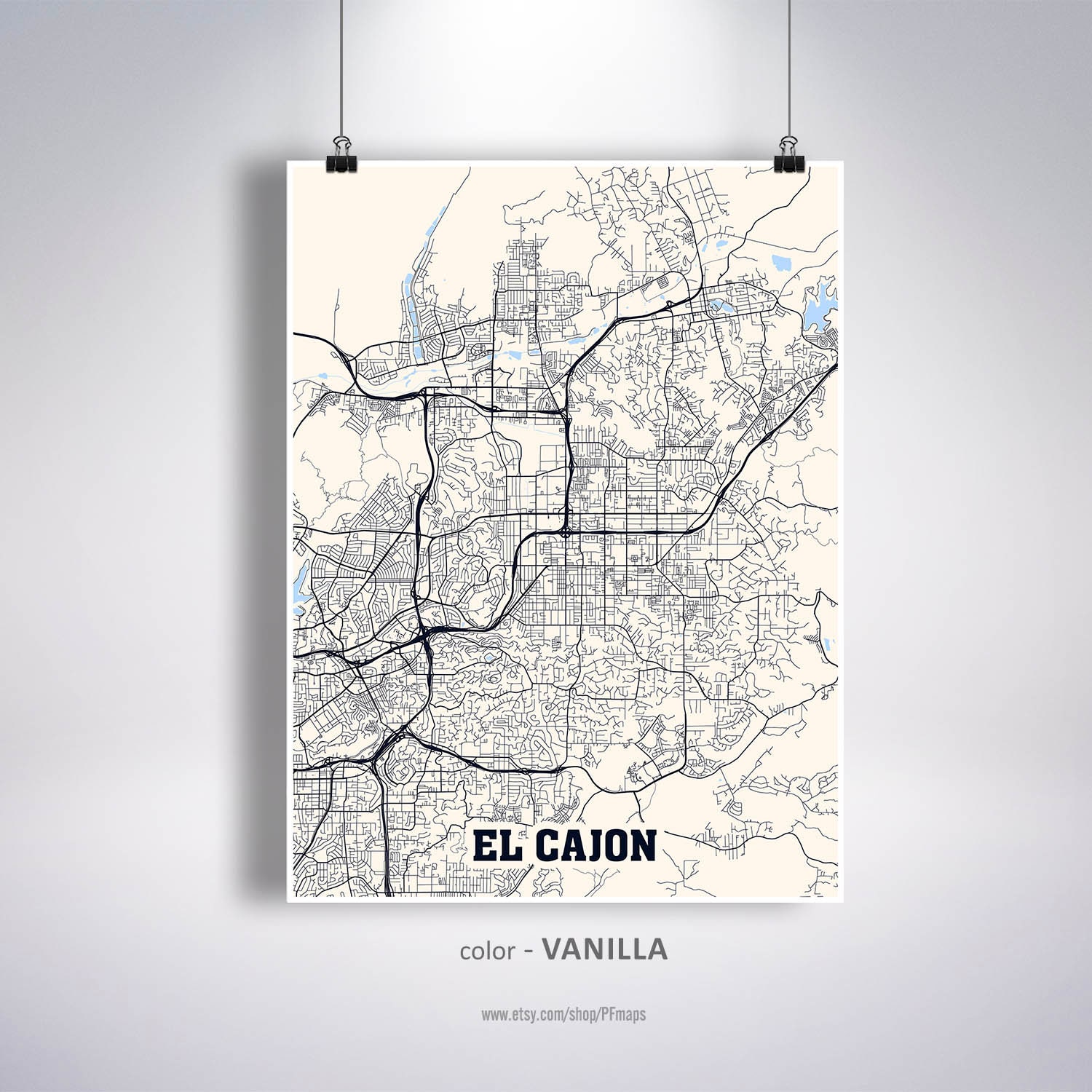 El Cajon Map Print El Cajon City Map California CA USA Map Etsy