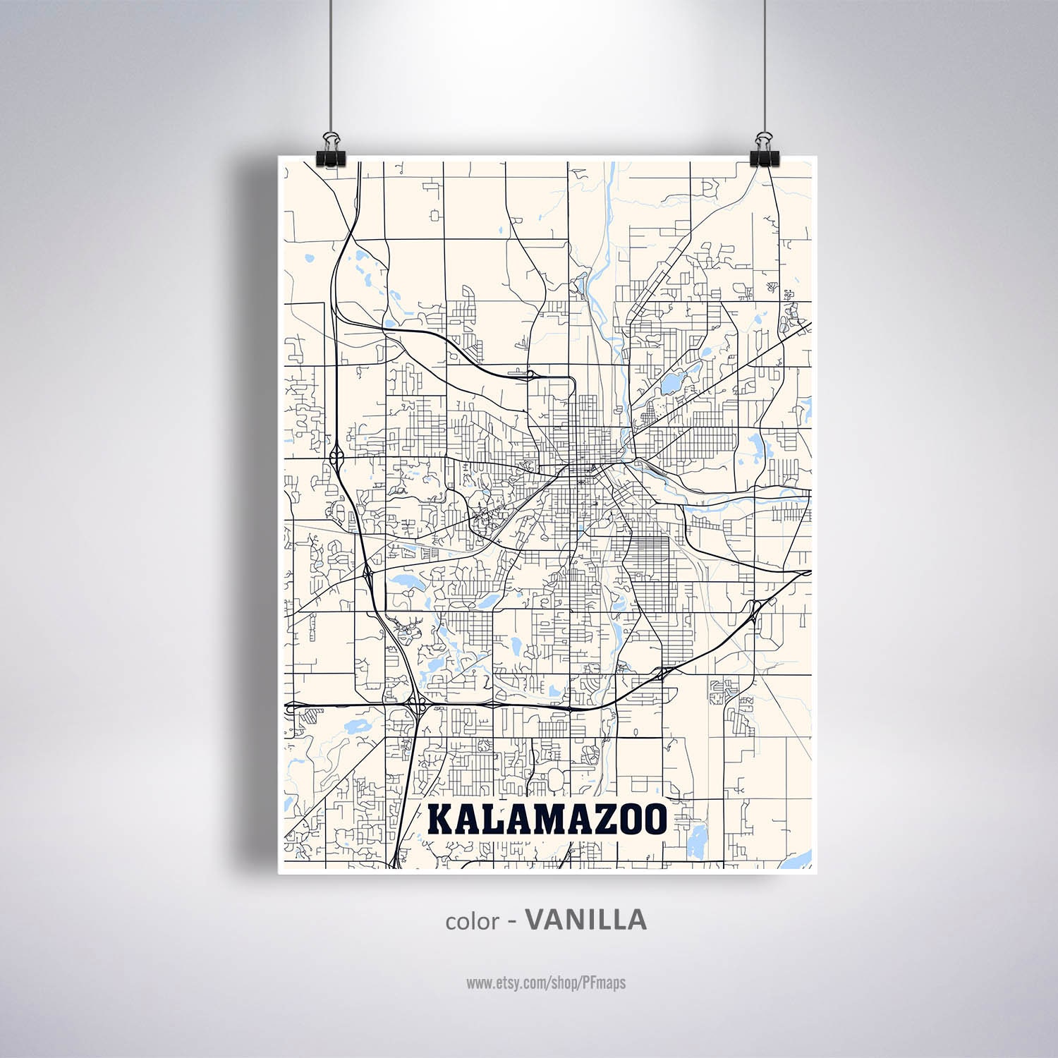 Kalamazoo Map Print Kalamazoo City Map Michigan MI USA Map | Etsy