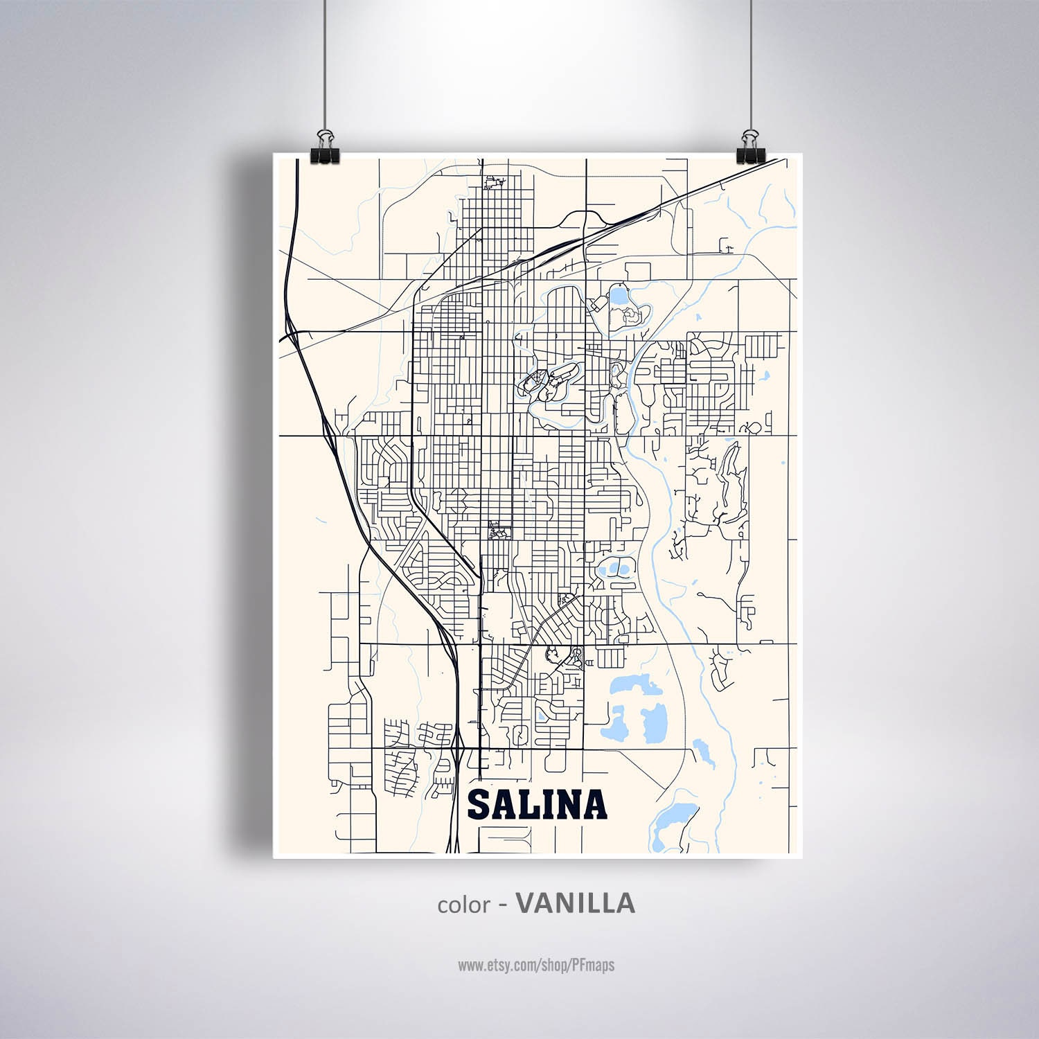 Salina Map Print Salina City Map Kansas KS USA Map Poster | Etsy