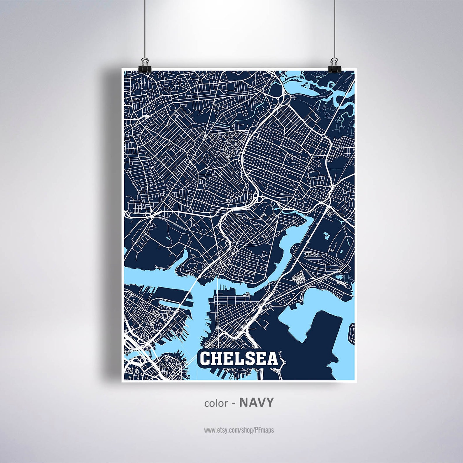 Chelsea Map Print Chelsea City Map Massachusetts MA USA Map Etsy
