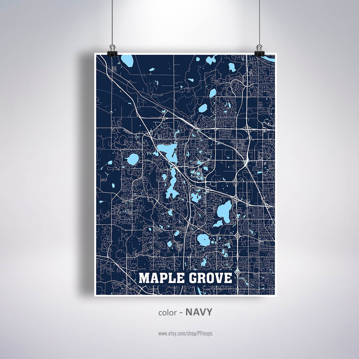 Maple Grove Map Print Maple Grove City Map Minnesota MN USA Etsy
