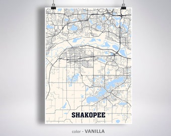 Shakopee Road Map - Etsy