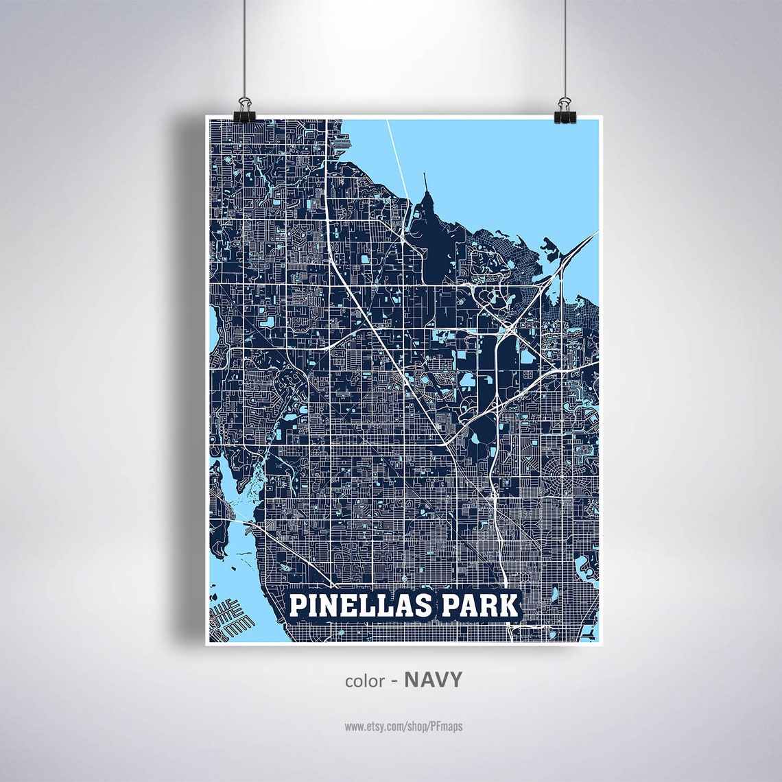 Pinellas Park Map Print Pinellas Park City Map Florida FL  Etsy