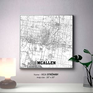 McAllen Texas Map Print McAllen Square Map Poster McAllen | Etsy
