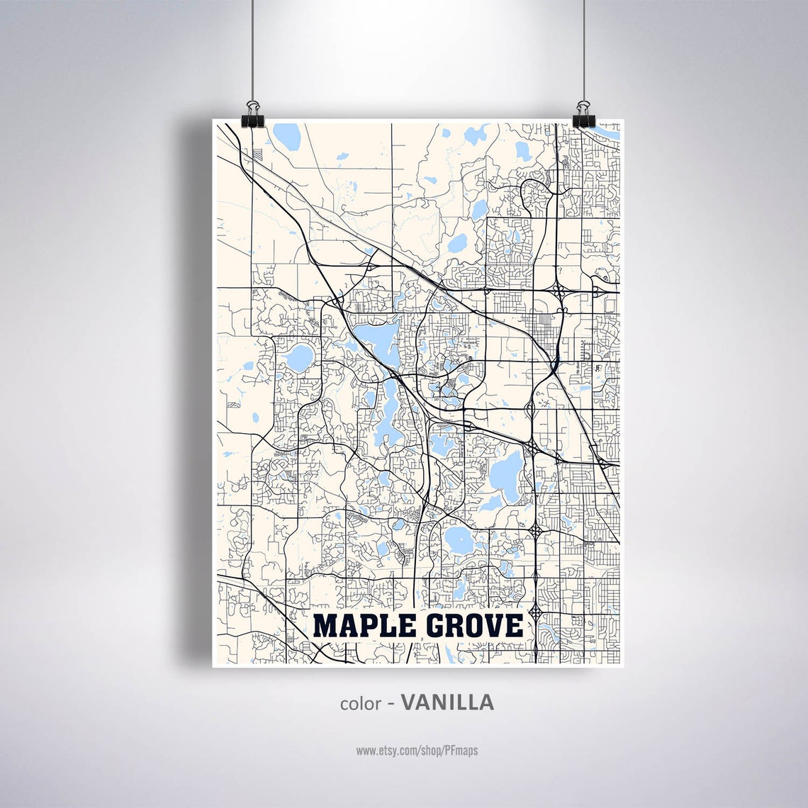 Maple Grove Map Print Maple Grove City Map Minnesota MN USA Etsy