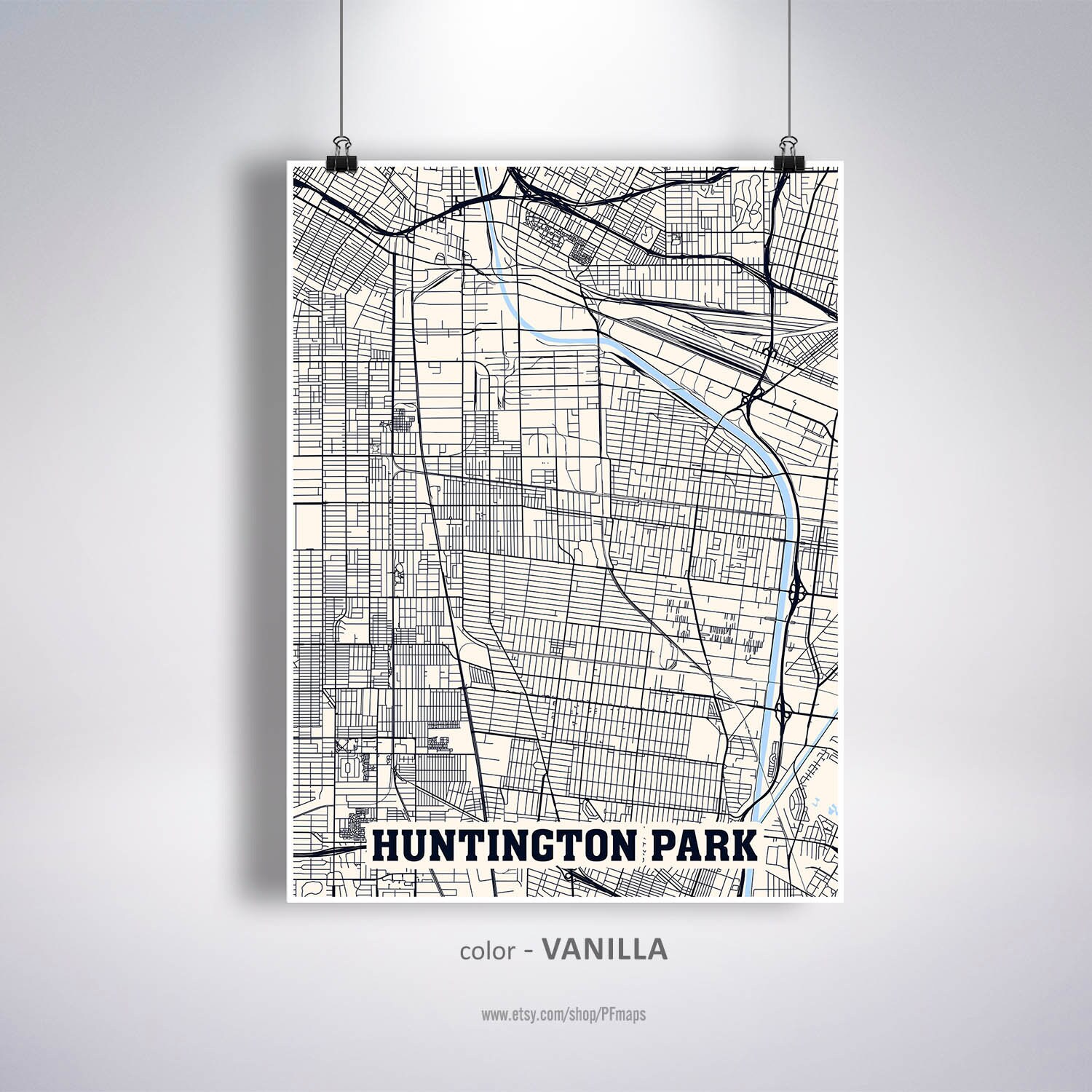 Huntington Park Map Print Huntington Park City Map  Etsy