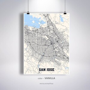 San Jose Map Print San Jose City Map California CA USA Map - Etsy