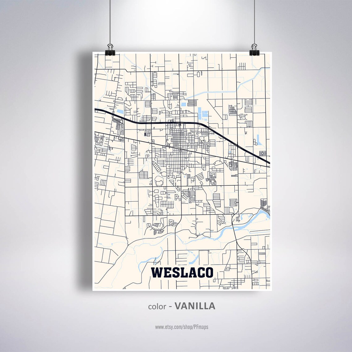 Weslaco Map Print Weslaco City Map Texas TX USA Map Poster Etsy