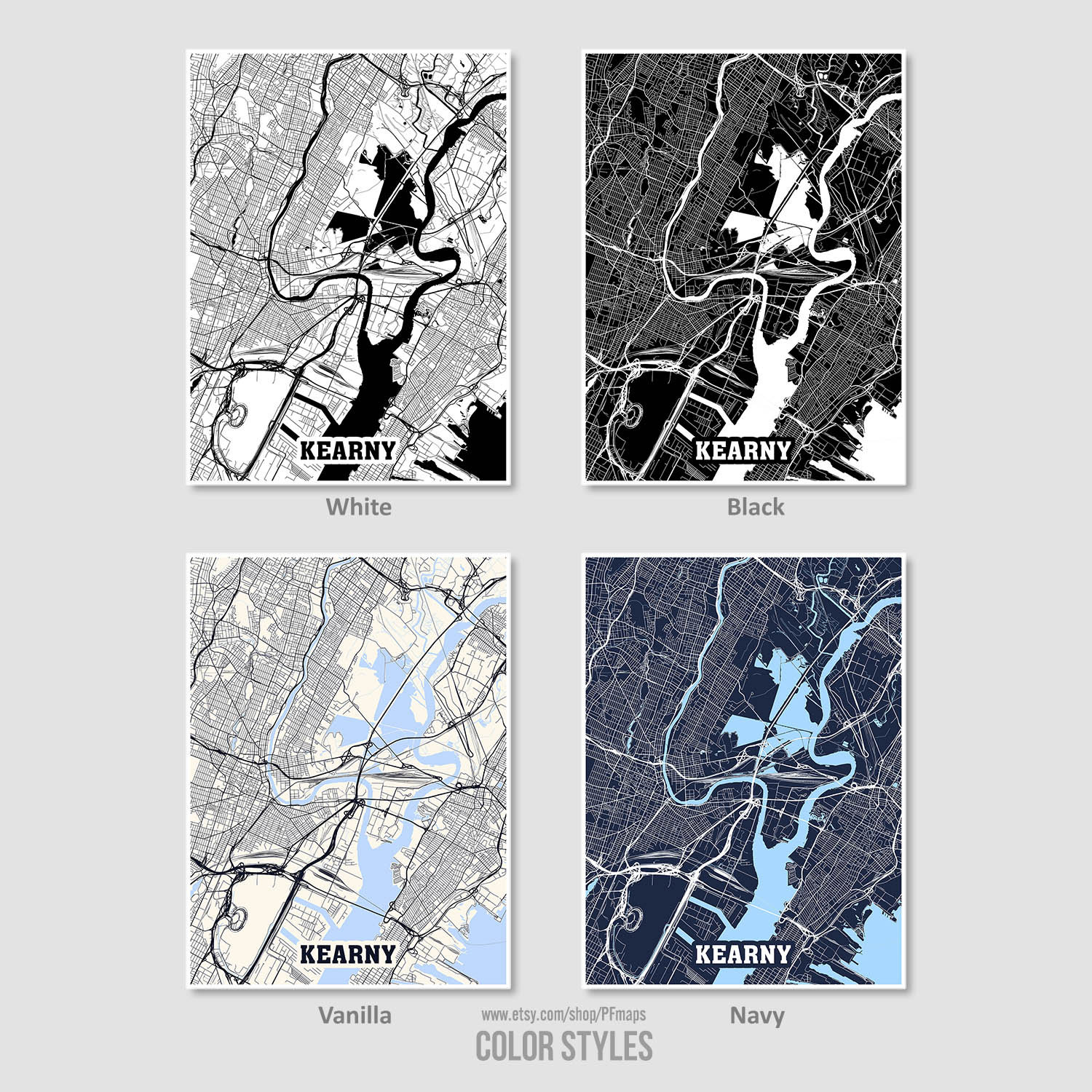 Kearny Map Print Kearny City Map New Jersey NJ USA Map Etsy