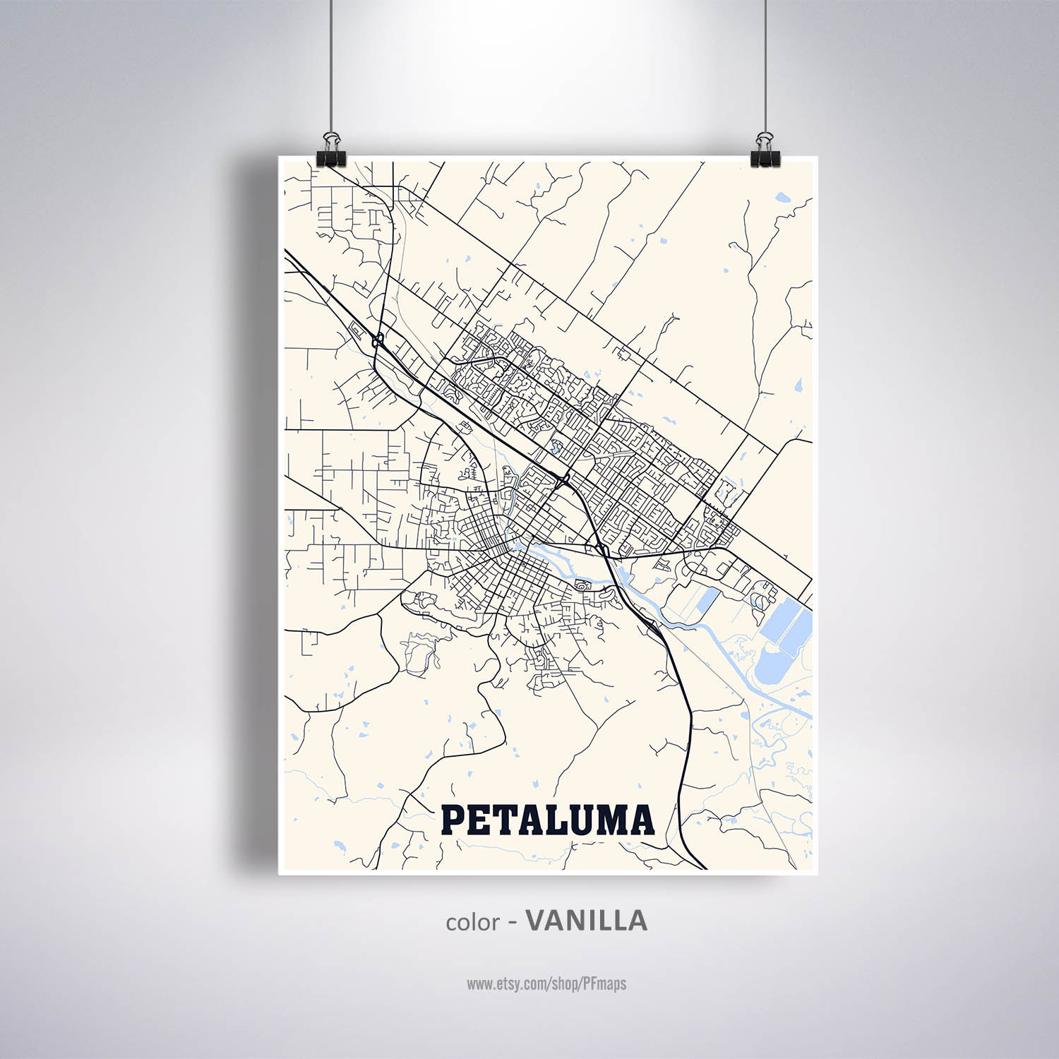Petaluma Map Print Petaluma City Map California CA USA Map | Etsy