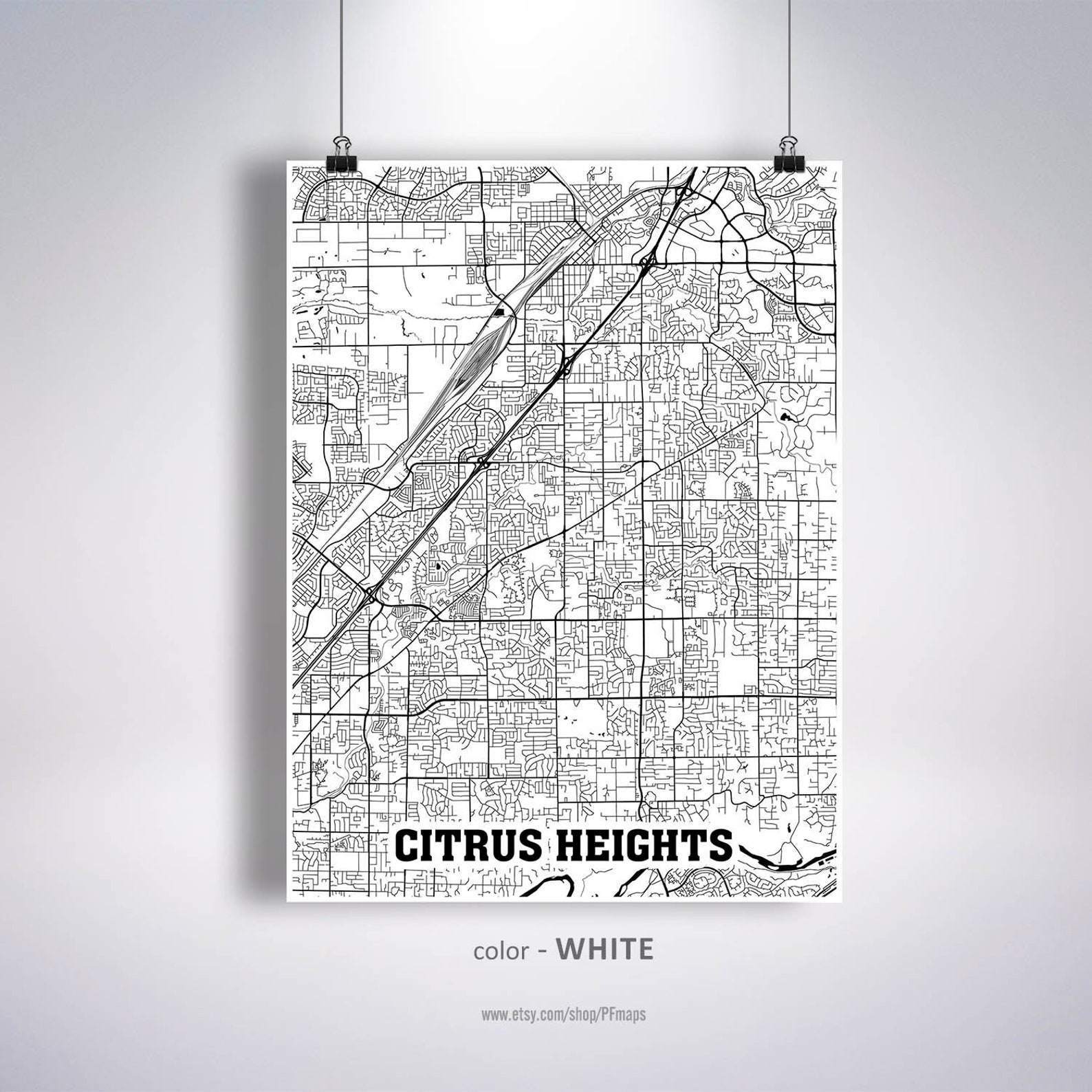 Citrus Heights Map Print Citrus Heights City Map California Etsy