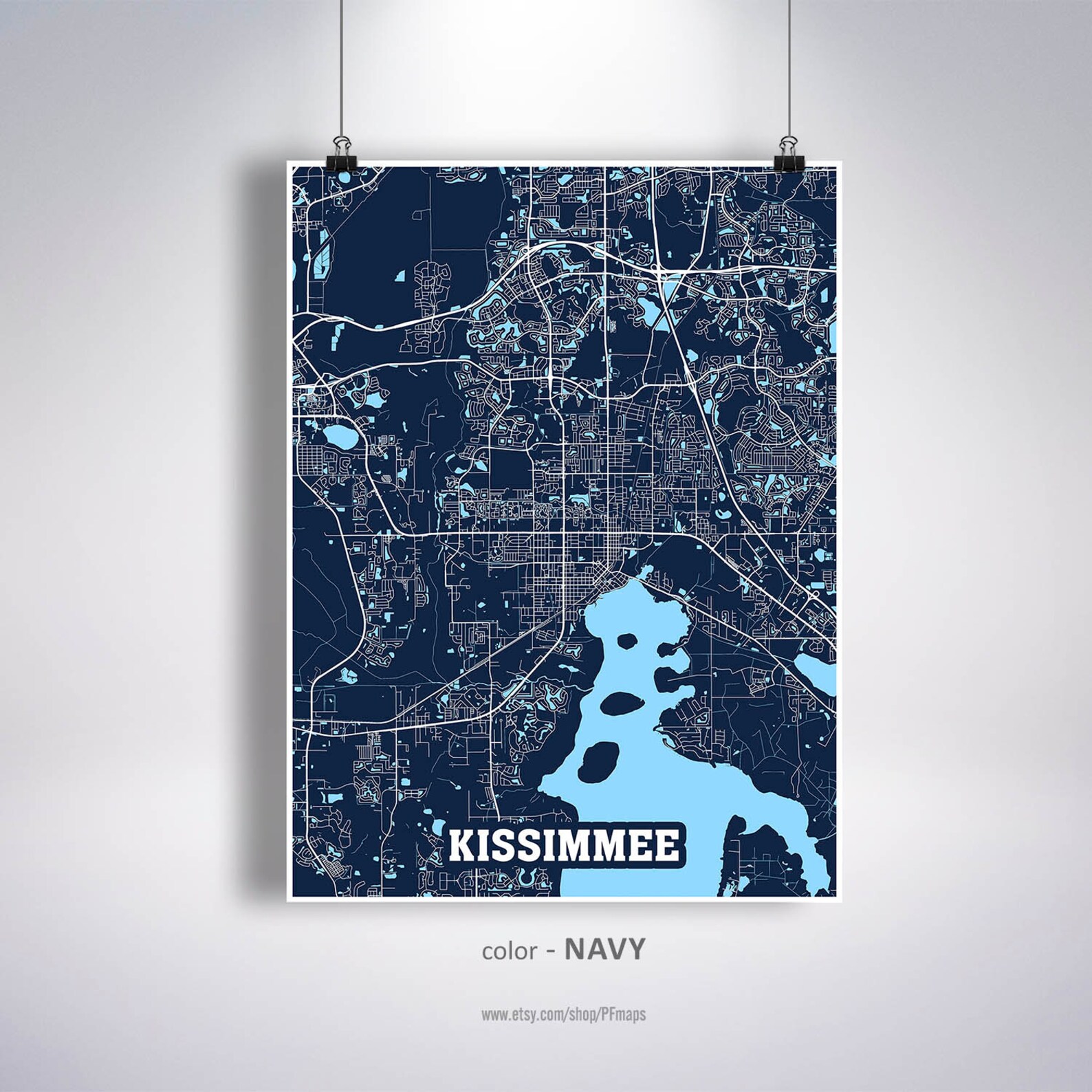 Kissimmee Map Print Kissimmee City Map Florida FL USA Map Etsy
