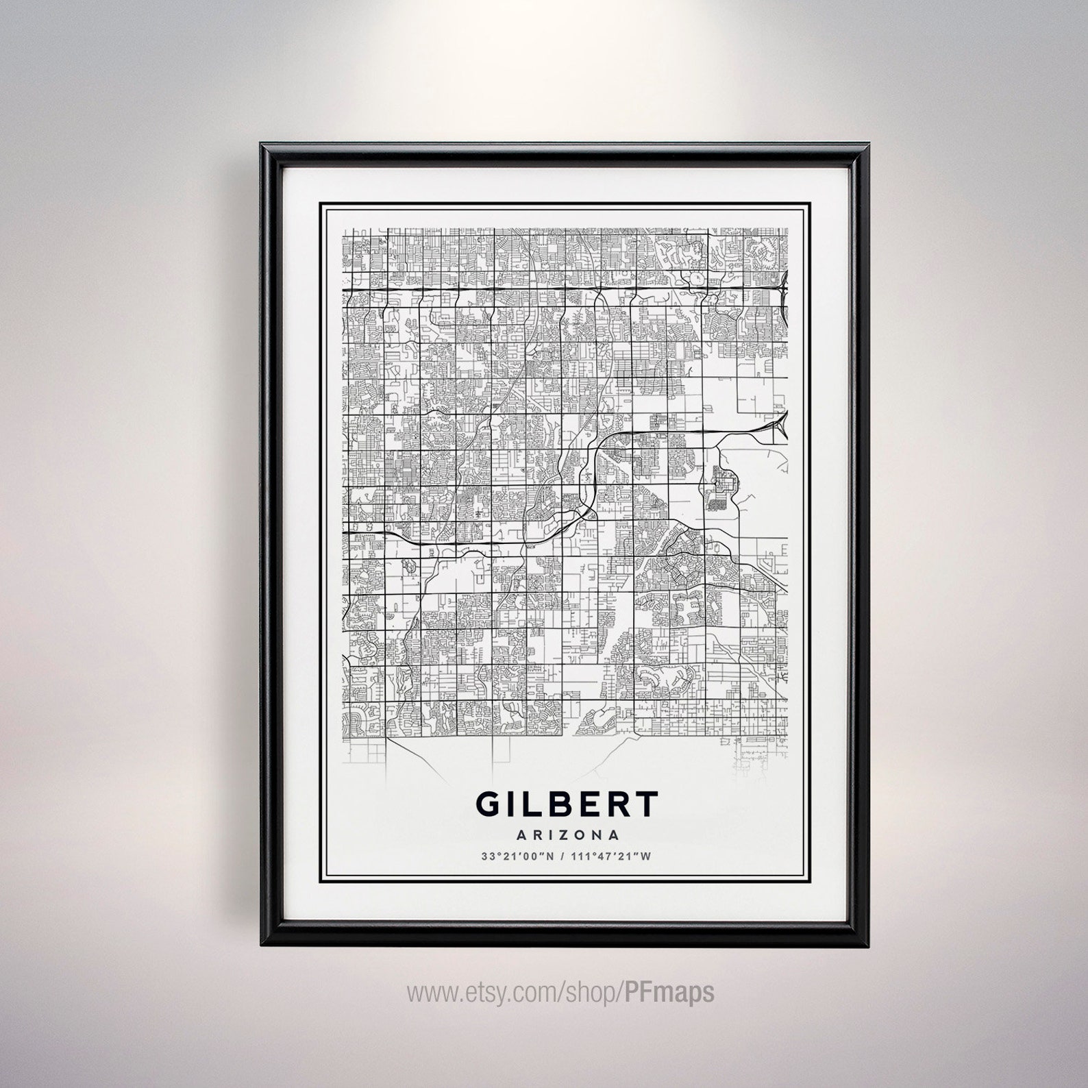 Gilbert Arizona Map Minimalist Map Gilbert AZ Print Gilbert Etsy
