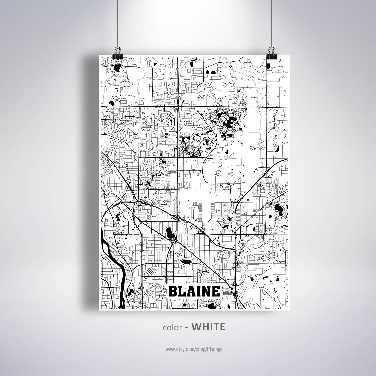 Blaine Map Print Blaine City Map Minnesota MN USA Map | Etsy