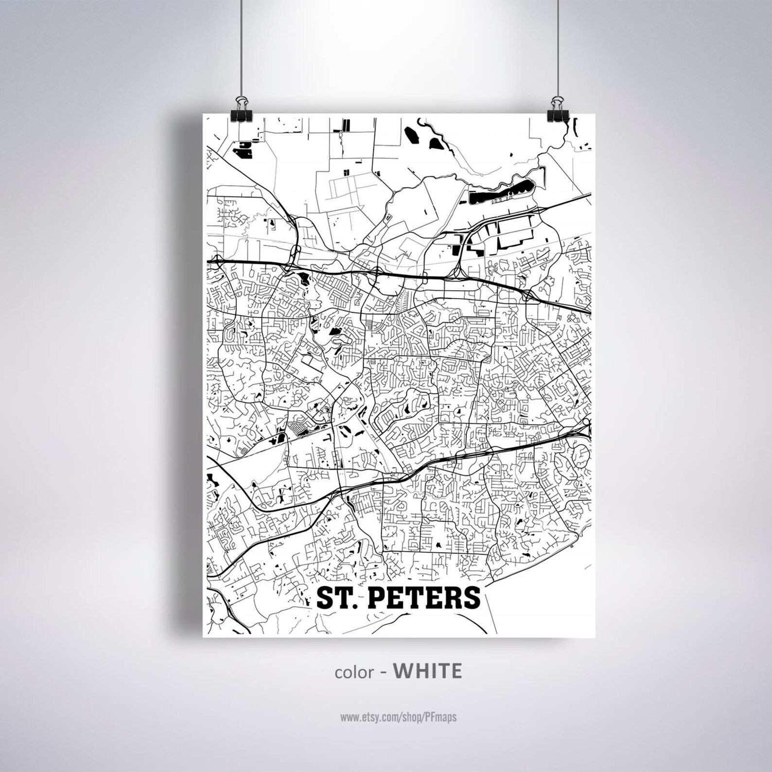 St Peters Map Print Saintt Peters City Map Missouri MO USA | Etsy