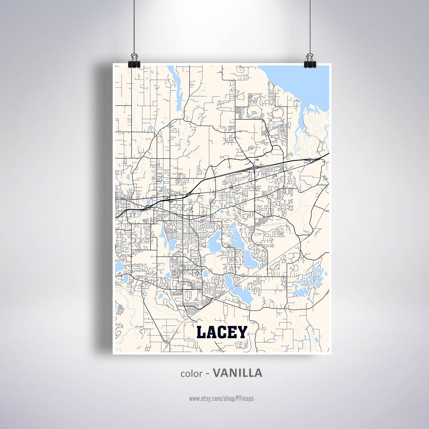 Lacey Map Print Lacey City Map Washington WA USA Map Poster Etsy