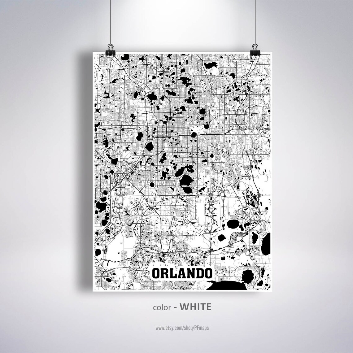 Orlando Map Print Orlando City Map Florida FL USA Map | Etsy